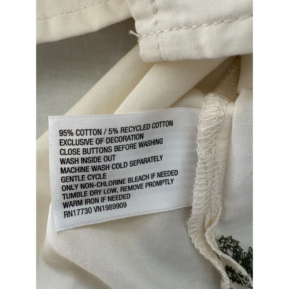 Goodfellow & Co Cream Green Button Up Shirt NWT Cotton Short Sleeve Pocket Med - Picture 8 of 8